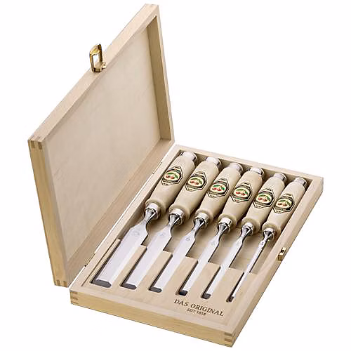Lime, râpe, rabot et ciseau à bois – Ciseaux à bois biseautés 6 pièces coffret bois Kirschen