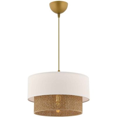 Suspension en métal et coton Echo (Beige, Blanc)