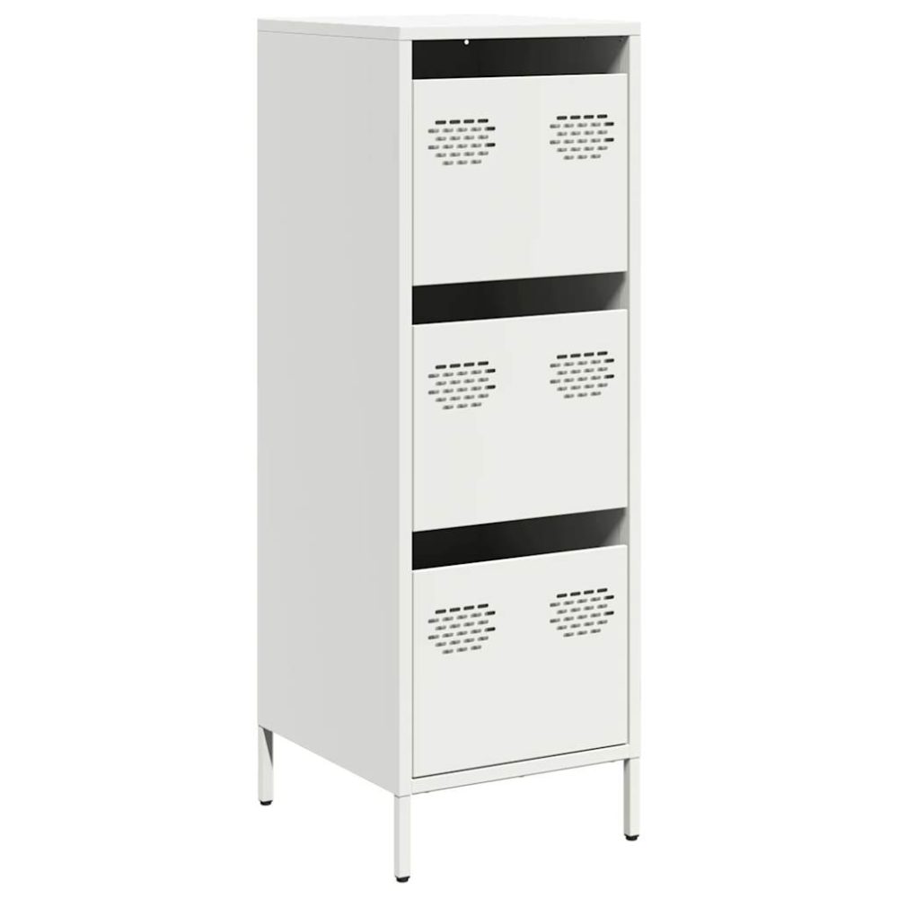vidaXL Buffet haut blanc 39x35x103,5 cm acier