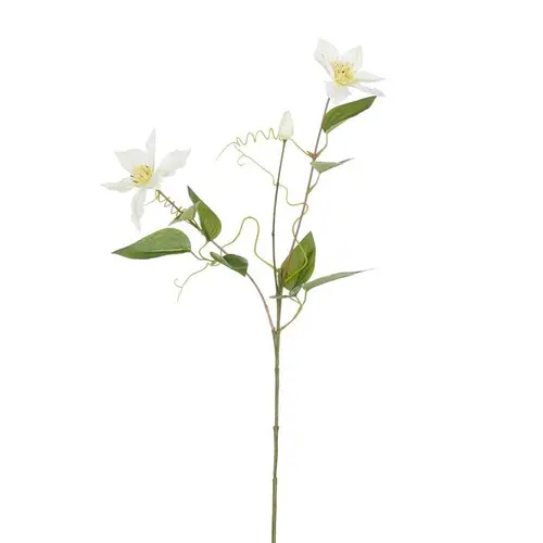 Pour profiter pleinement du jardin:Tige de clématite artificielle en plastique recyclé blanche - 71 cm