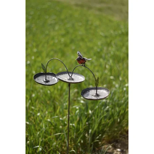 Pour votre projet:Mangeoire triple en métal recyclé avec oiseau Chouette & Co