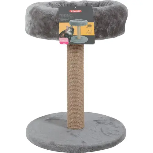 Jardin à organiser:Arbre à chat avec panier et griffoir coloris gris - Ø 35x H 45 cm
