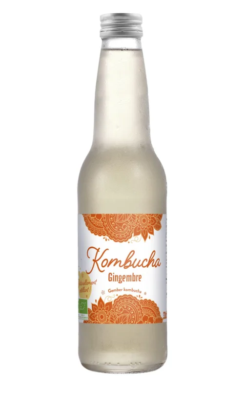 Bien au jardin：Kombucha Gingembre bio en bouteille Vitamont - 33 cl
