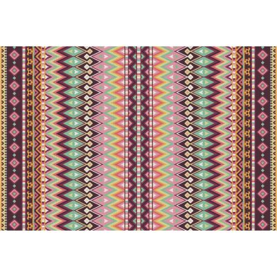 Tapis en vinyle effet tissage rouge multicolore (90 x 60 cm)