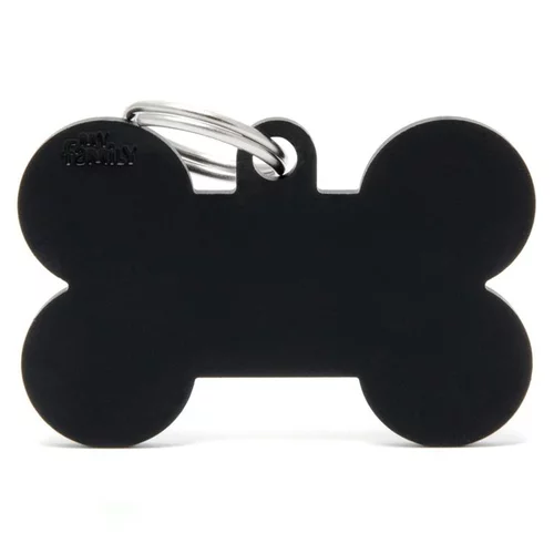 Univers jardin：Médaille basic os XL pour chien en aluminium noir