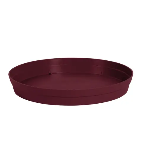 Pour tous vos besoins extérieurs：Soucoupe ronde en plastique rouge Bourgogne Eda Toscane - Ø 28 cm