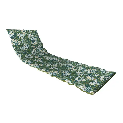 Extérieur pratique：Matelas en polyester/coton fleuri vert Ondulo Elégantes - 174 x 60 x 5 cm