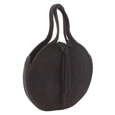 Sac rond en corde de coton et jute (Noir)