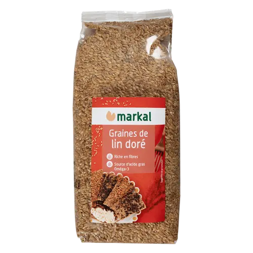 Adapté à votre jardin：Graine de lin doré bio en sachet Markal - 50 g