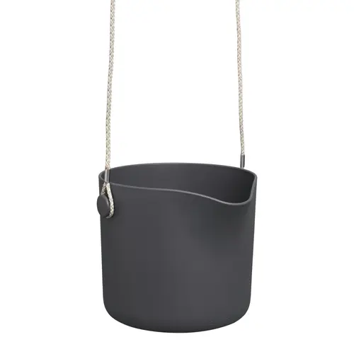 Jardin & loisirs:Cache-pot suspension B.for Swing coloris noir en plastique injecté Elho - Ø 18 x 17 cm