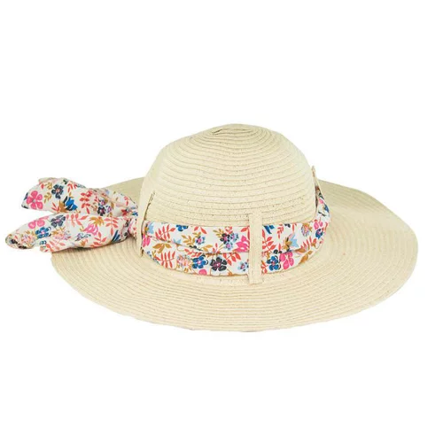Extérieur utile:Chapeau en paille à ruban fleurie Instant Nature Amely