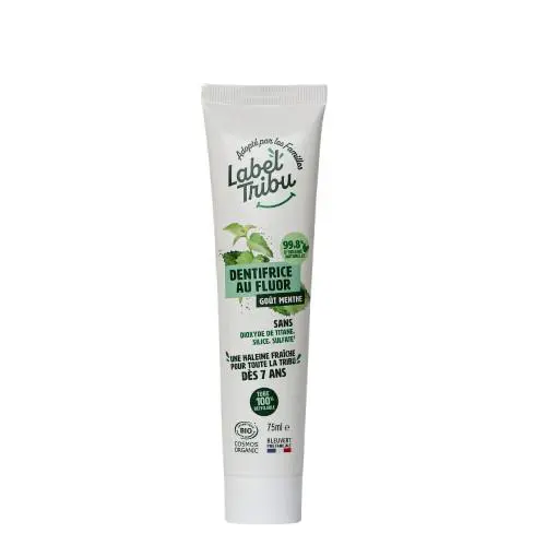 Indispensable au jardin:Dentifrice au fluor bio Label Tribu - 75 ml