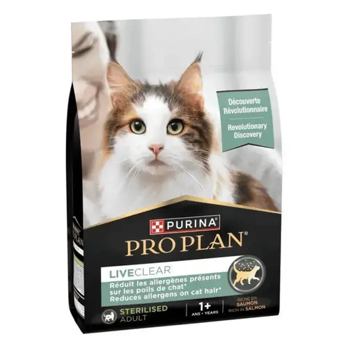 Pour vos espaces verts:Croquette pour chat Pro Plan LiveClear stérilisé saumon - 1,4 kg