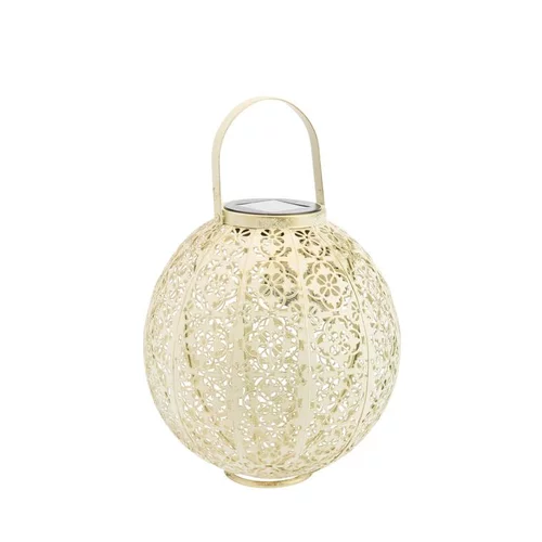 Jardin déco：Lanterne solaire Damasque en métal beige à LED blanc Ø 22,5 cm
