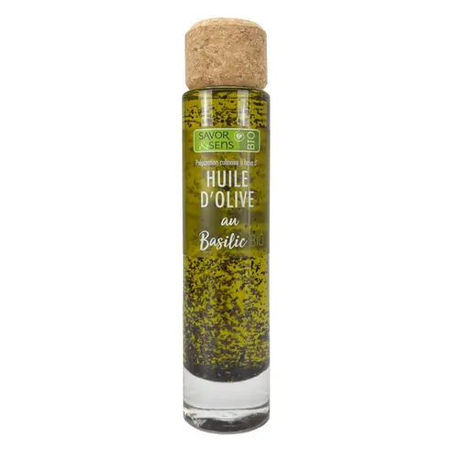 Choix extérieur：Huile d’olive bio au basilic Savor et Sens - 20 cl