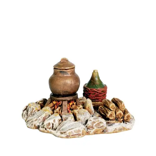Déco au jardin：Accessoire de crèche de Noël feu de camp Santons Escoffier - 7 x 6 x 4 cm