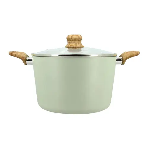 Extérieur tendance：Faitout Menastyl Colorama induction céladon en aluminium recyclé - Ø 24 cm