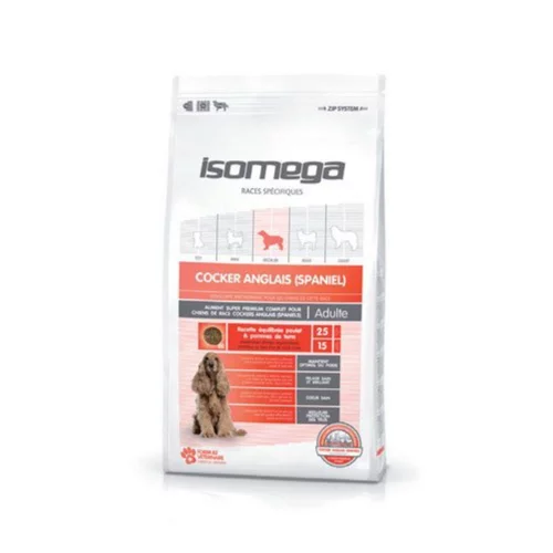 Une solution adaptée au jardin:Croquette pour chien adulte Cocker Isomega - 1,5 kg