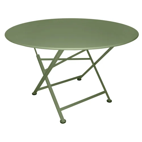 Accessoire extérieur：Table pliante Cargo coloris vert en acier Fermob - Ø 117 cm