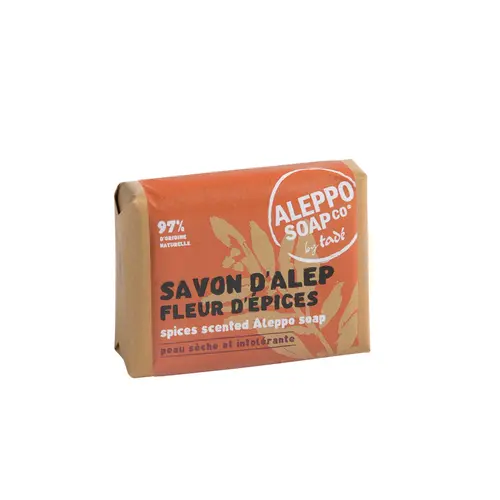 Parfait au jardin:Savon d’Alep parfum fleur d’épices Tadé Méditerranée - 100 g