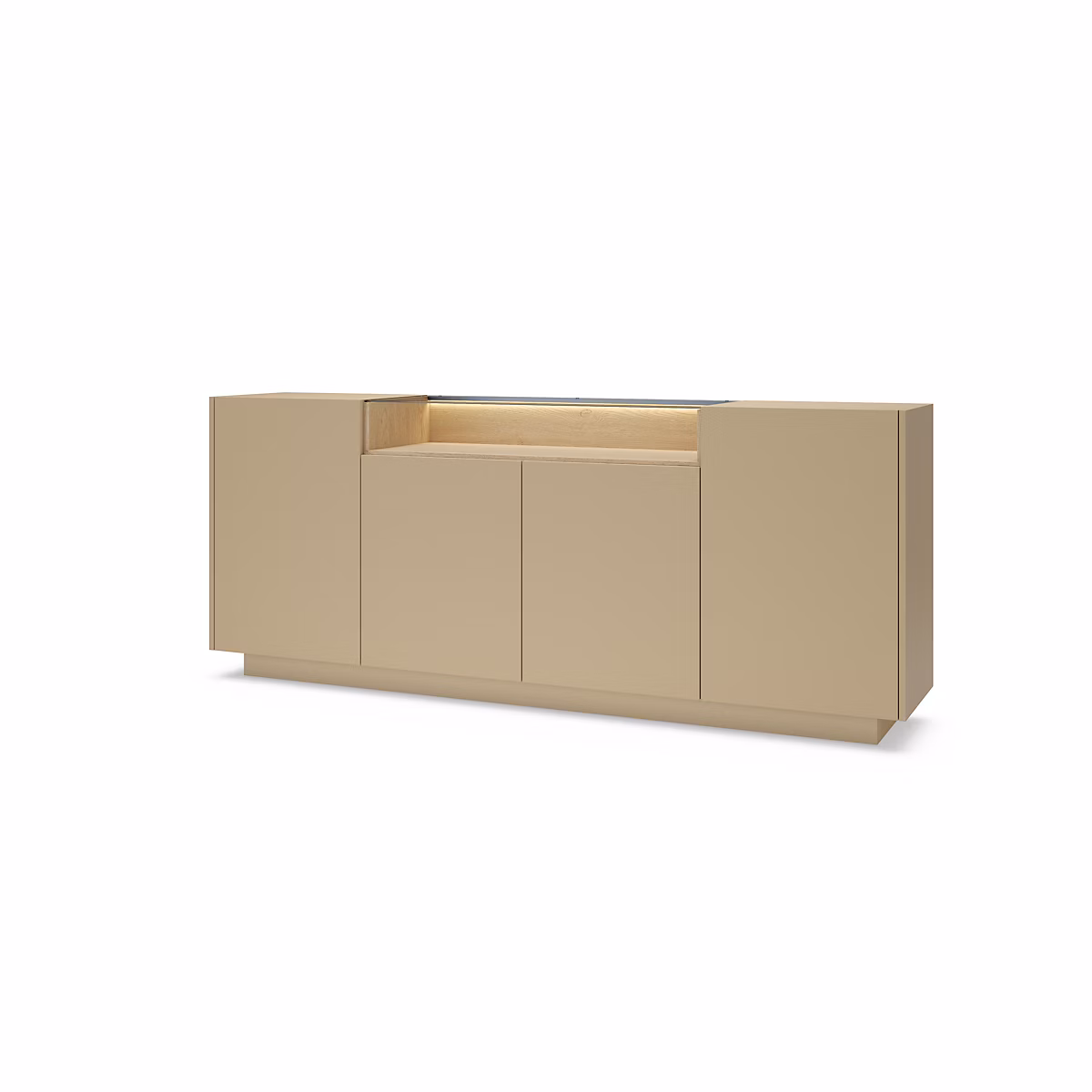 Commode – cacao + chêne crémona, 203 × 83 × 39,5 cm