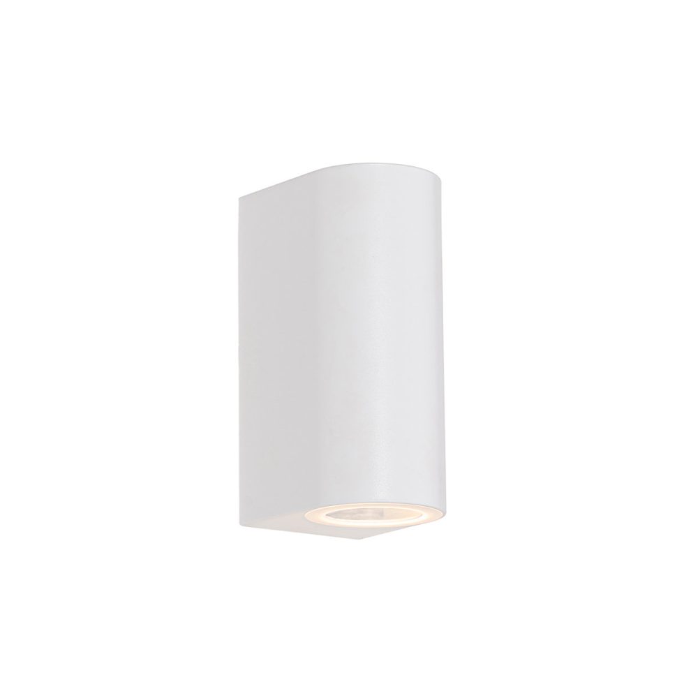 Applique murale extérieure moderne en plastique blanc ovale 2 lumières – Baleno