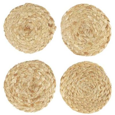 Set de 4 dessous de verre en jute 10 cm