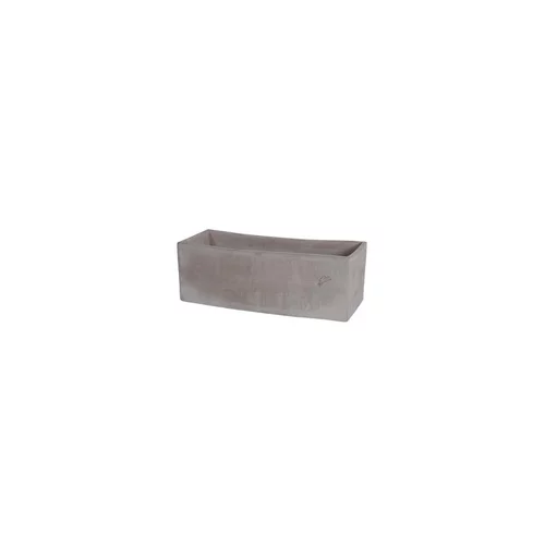 Une idée pour votre jardin:Jardinière contemporaine en terre grise 29x14x14cm