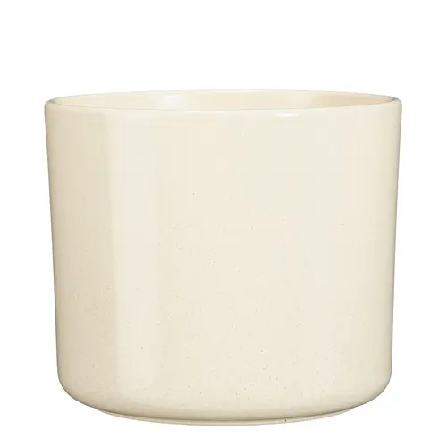 Pour la maison et l’extérieur:Pot rond coloris beige en céramique Fedor Mica Decorations - 20 x Ø 22,5 cm