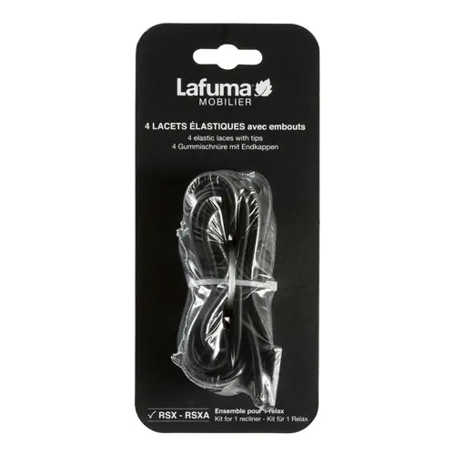 Le choix jardin:Kit de lacets avec embouts pour fauteuil relax noir