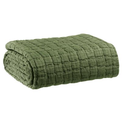 Plaid en coton Swami 130 x 200 cm (Olive)