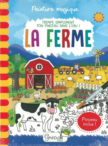 Facile à intégrer à l’extérieur:Livre peinture magique "La ferme" aux Éditions Grenouille