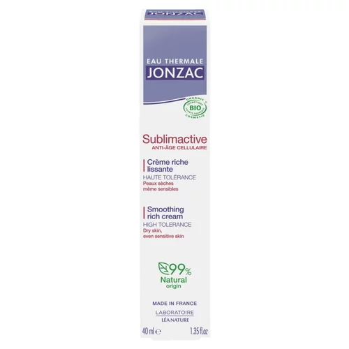 Essentiel extérieur:Crème riche lissante Sublimactive Bio Eau Thermale Jonzac - 40 ml