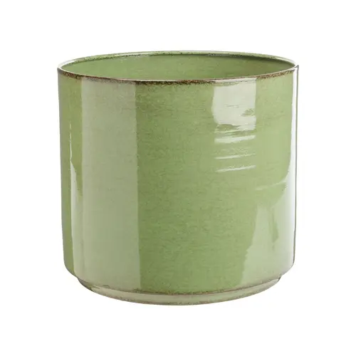 Une solution pour le jardin:Cache-pot Looma coloris vert en zinc taille S - Ø 20 x 19 cm
