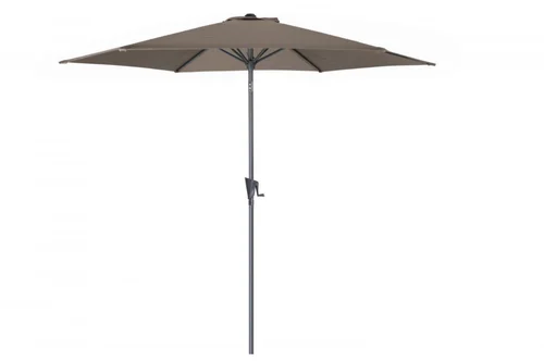 Pour plus de confort au jardin:Parasol droit rond en aluminium coloris taupe - Ø 300 cm