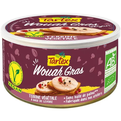 Pour vos besoins extérieurs：Terrine végétale bio en boite Tartex Wouah Gras - 125 g