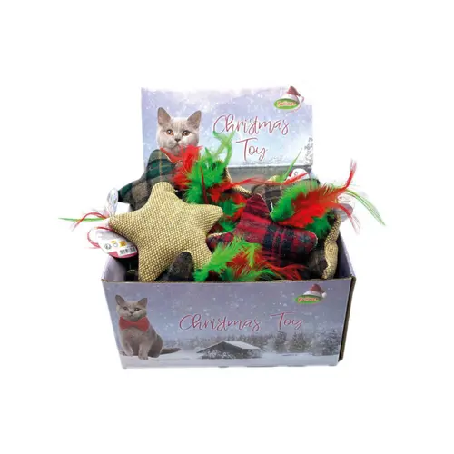 Sélection utile：Peluche de Noël pour chat motif tartan coloris multicolore en forme d'étoile Bubimex - 11 cm