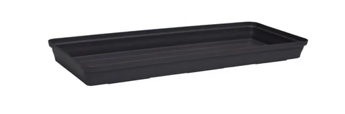 Confort au jardin:Soucoupe jardinière coloris anthracite Poetic Roméo - 53 x 16 x H 3,5 cm