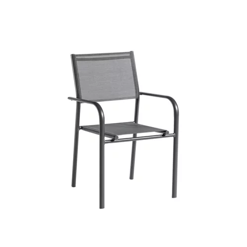 Jardin à équiper:Fauteuil coloris gris en aluminium Niello - 87 x 51 x 56 cm