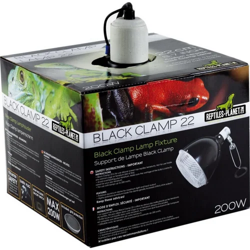 Accessoire jardin：Lampe pour vivarium Reptile Planet Black Clamp 22 - Ø 22 x H 24,5 cm