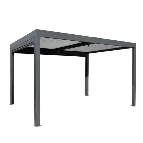 Jardin fonctionnel:Pergola Bioclim Eris motorisée coloris noir - 3 x 4 m
