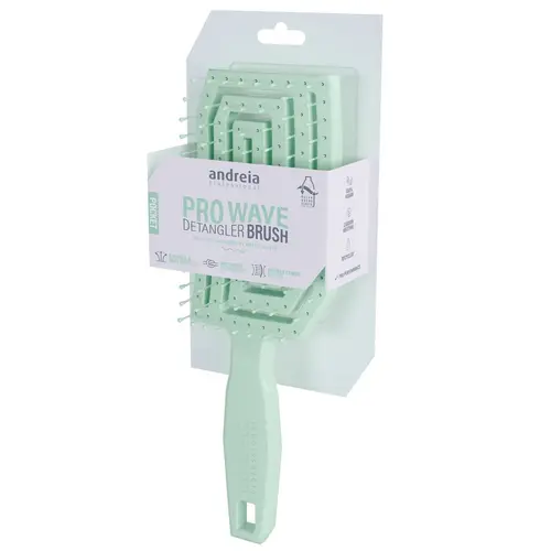 Bien pensé pour le jardin：Brosse démêlante verte pour les cheveux Pro wave pocket Andreia