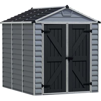 Abri de jardin en aluminium et polycarbonate gris et noir Skylight (4.2m²)