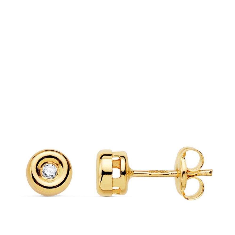 L'ATELIER D'AZUR Boucles d'Oreilles Solitaires Diamants de Synthèse 0.04 Carats - Or 18 Carats 750 Jaune