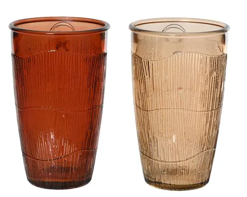 Parfait au jardin:Verre coloré en verre recyclé strié - Ø 8 x H 13 cm