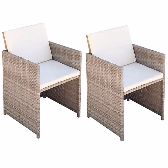 Chaises de jardin | VIDAXL – Résine tressée Beige – Contemporain – 2 personnes – Extérieur