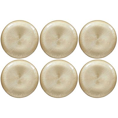 Assiette dorée en verre Royal (Lot de 6) (Assiette plate - 21 cm)