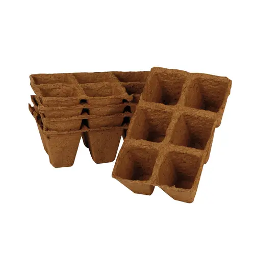 Autour du jardin:Godets en plaque biodégradables coloris marron x 30 - 6 x 6 cm