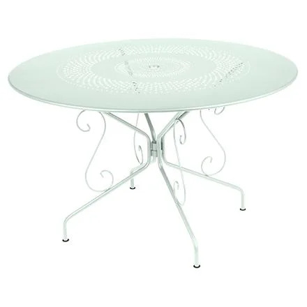 Pour votre espace extérieur:Table Montmartre coloris vert en acier Fermob - Ø 117 x 74 cm