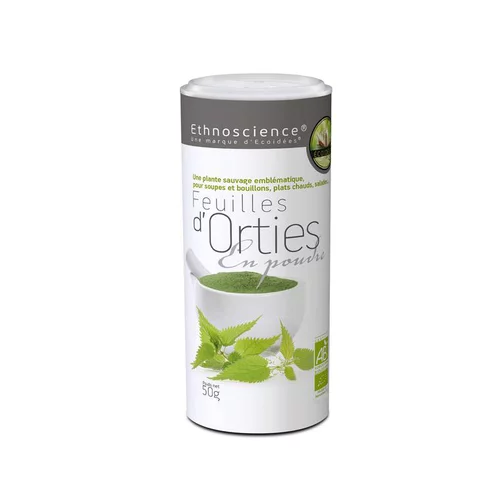 Pour vos extérieurs:Ortie en poudre bio en boîte de 50 g